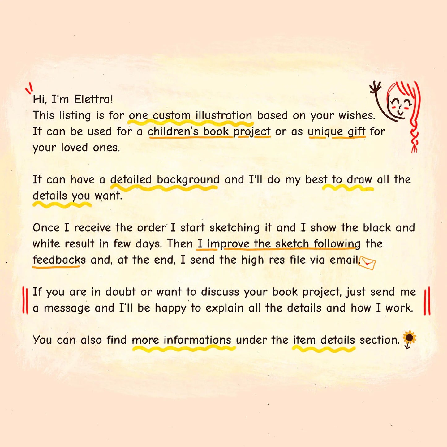 Custom book illustration, illustrator for hire, childrens book to publish, traditional whimsical drawings for picturebooks and short story