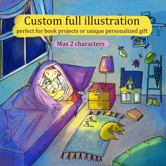 Custom book illustration, illustrator for hire, childrens book to publish, traditional whimsical drawings for picturebooks and short story